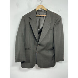 Mens Torriani Wool Sportscoat 39 R Brown plaid Lined Button